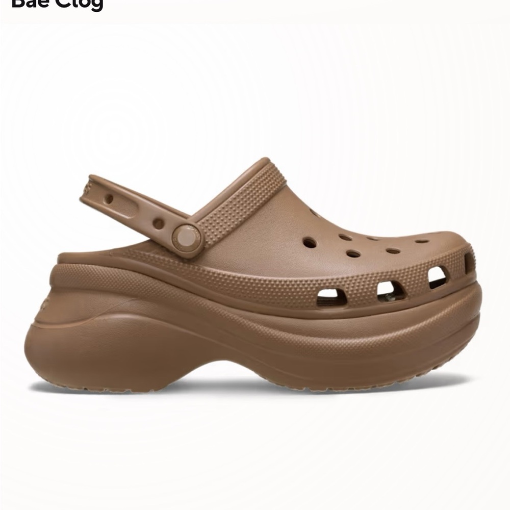 CROCS Tan Platform Clogs